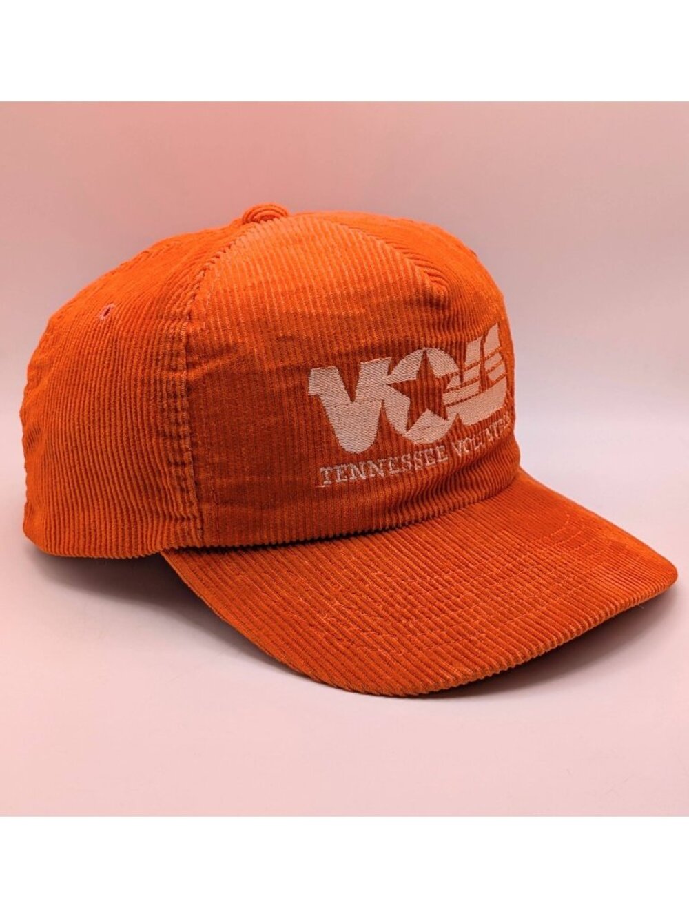 Tennessee Volunteers Vols Orange Corduroy Snapback Hat Cap Vintage Retro 80s TN